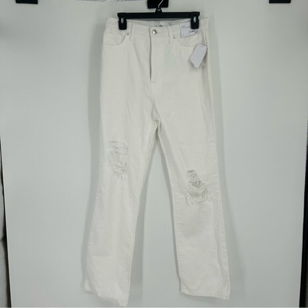 NWT Sam Edelman White Distressed Yaro High Rise 90s Pinched Waist Jeans Size 28